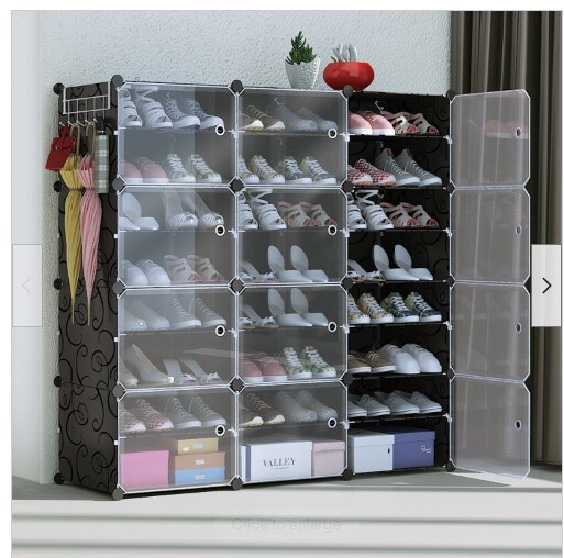 60 Pair Stackable Shoe Rack  Shoe rack, Large shoe rack