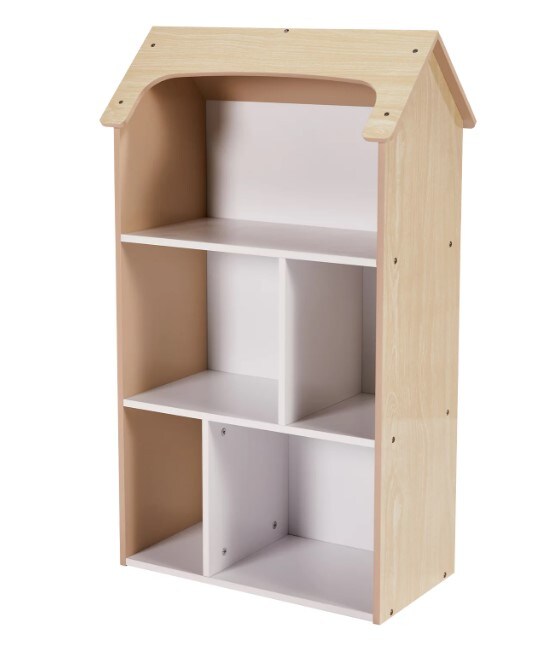Wood Color Kids Wooden 3 Bookshelf 5 Cubby Storage Bookcase Cube Shelf