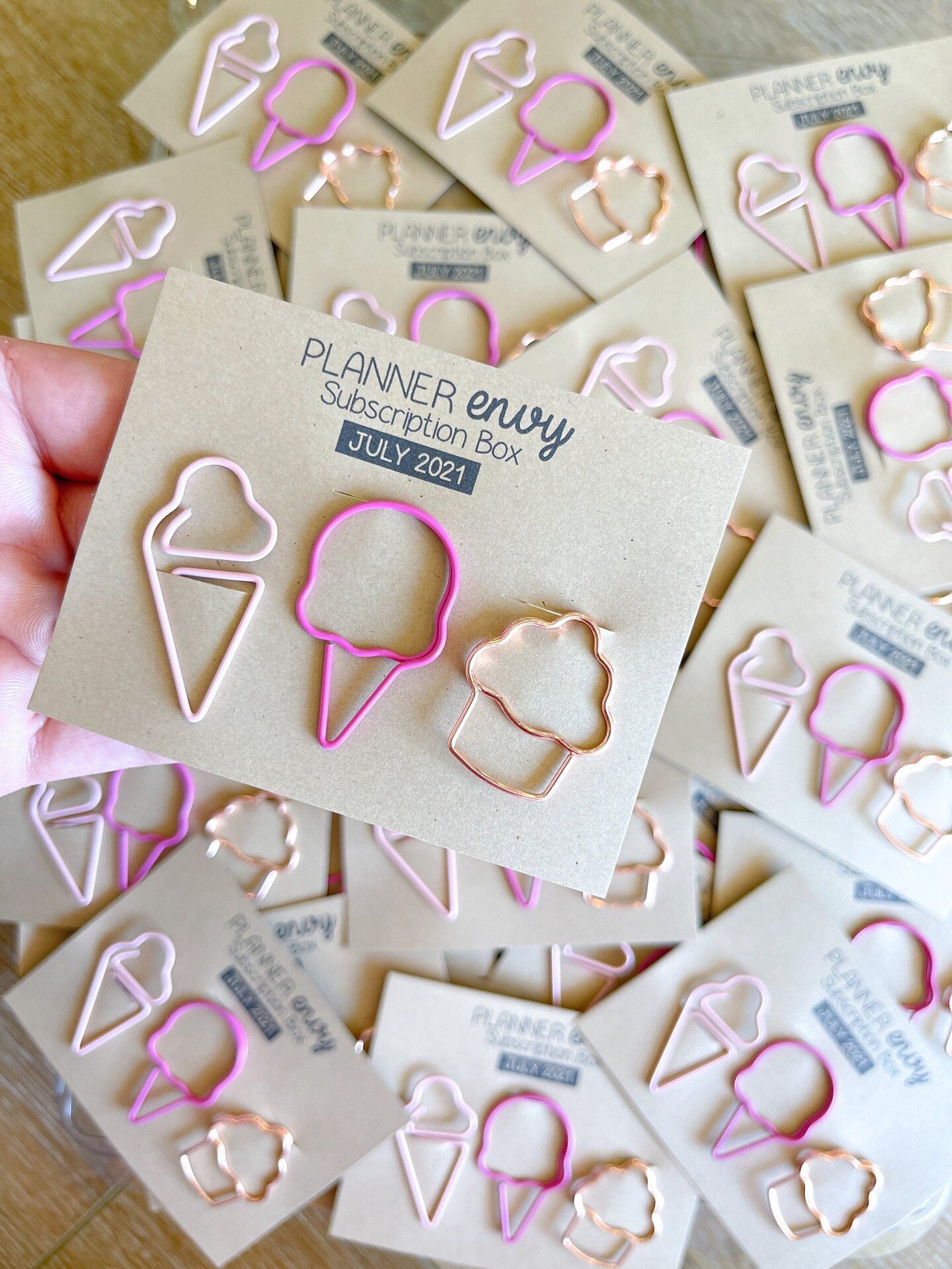 Summer Ice Cream, Birthday & 4th Of July Themed Box of Planner Stickers & Accessories (#SUB2021007)