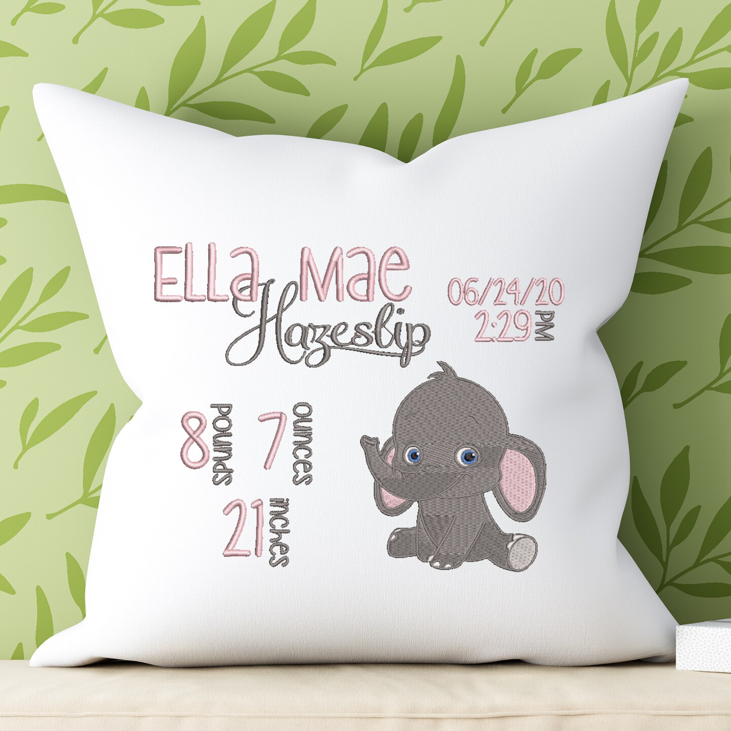 Baby birth announcement hot sale pillow