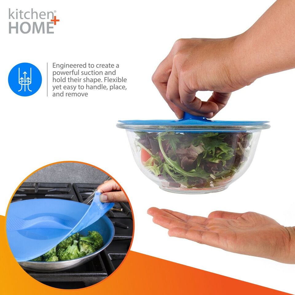Silicone Pan Lids - Set of 5 Food Saver Covers.