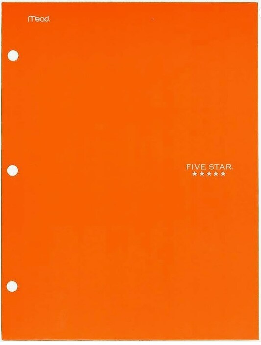 5 Pack: Five Star 4 Pocket Paper Folder Assorted Colors.