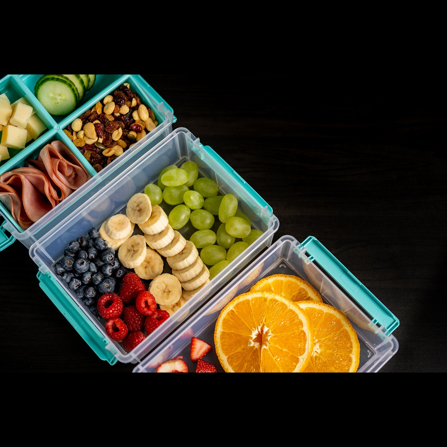 Joy Filled 8&#x22; Clear Stackable Organizer with Lids &#x26; Handle