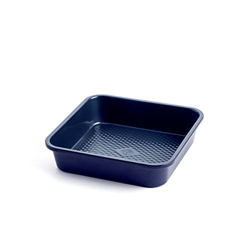 Bakeware Diamond Infused Ceramic Nonstick, 8&#x22; Square Cake Baking Pan, Dishwasher and Freezer Safe, PFAS-Free, Blue