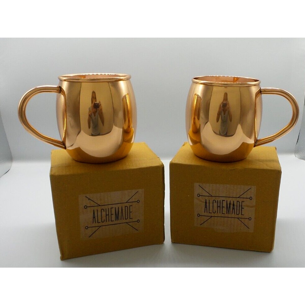 Barrel Shape Copper Mugs 2 packs