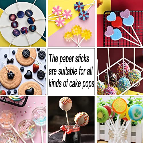 100 Pieces Silver Lollipop Cake Pop Treat Bag Set Including Parcel Bags, 100pcs Papery Treat Sticks, 100pcs Colorful Metallic Twist Ties for Making Lollipops, Cake Pops, Candies, Chocolates and Cookies