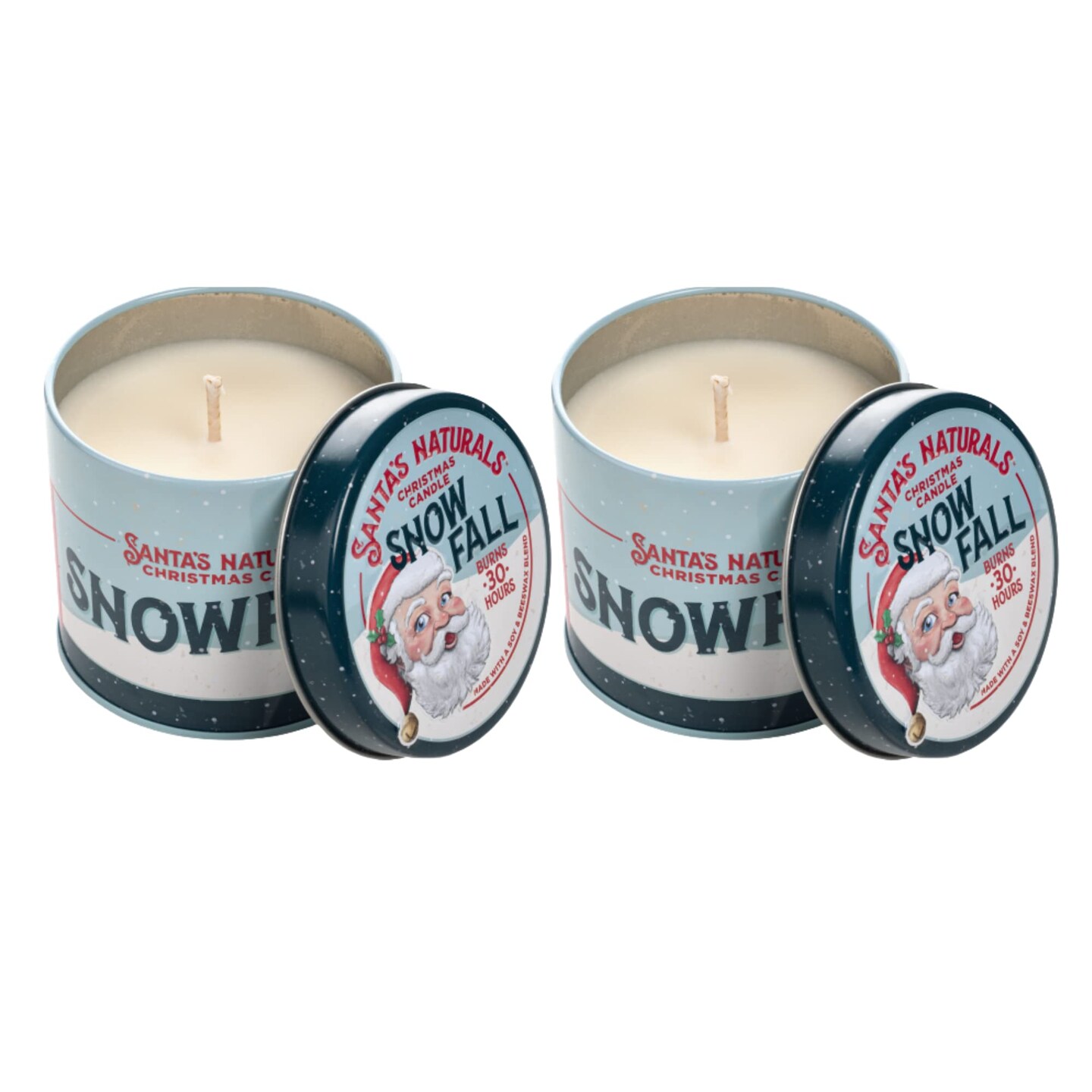 Snowfall Christmas Candle | Sweet, Bright Fragrance | Notes of Pine, Citrus, Eucalyptus | Sustainably Sourced Soy and Beeswax | 30 Hour Burn Time | 9oz | 2 Pack