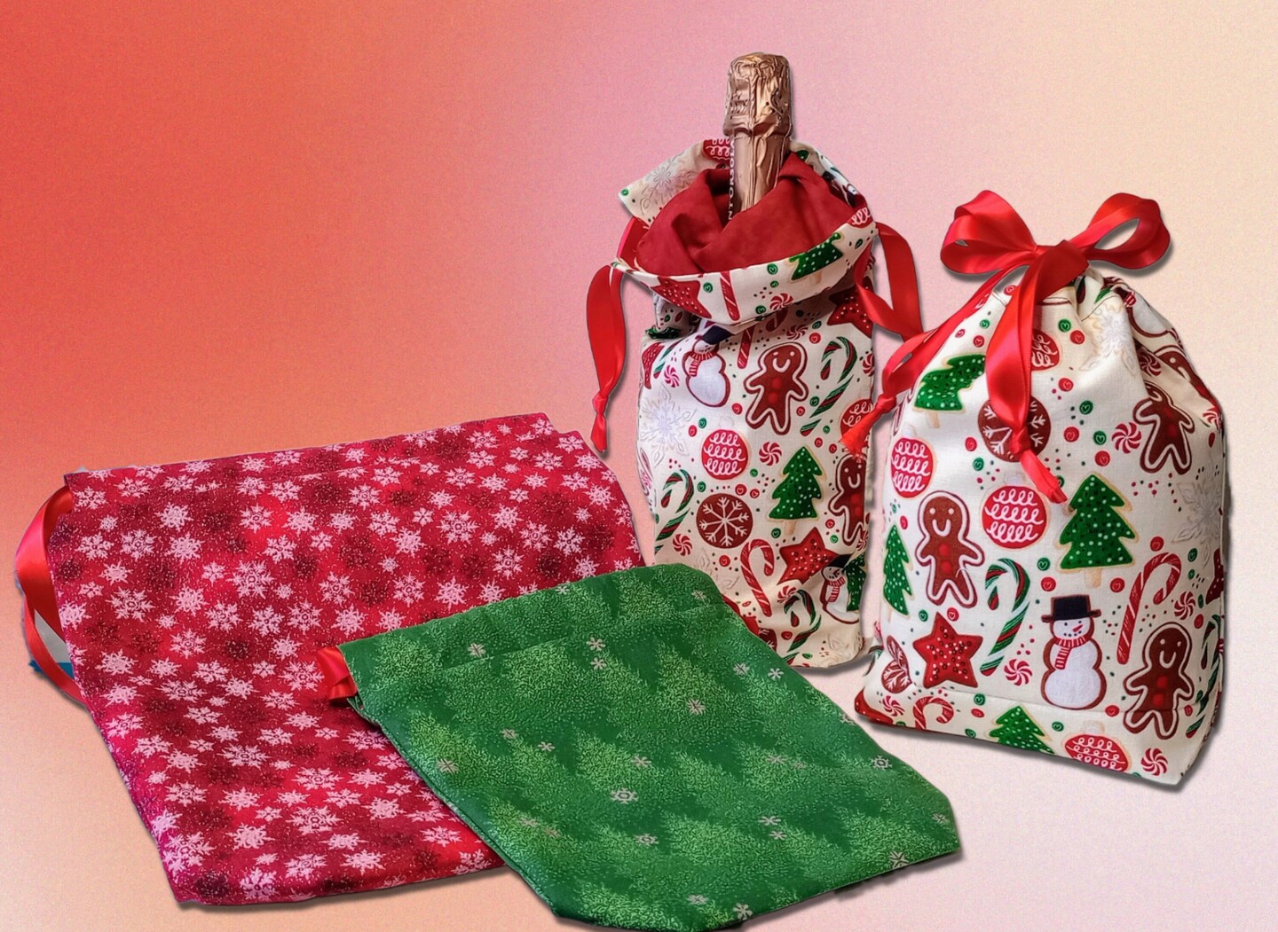 Cute Christmas Reusable Gift Bag