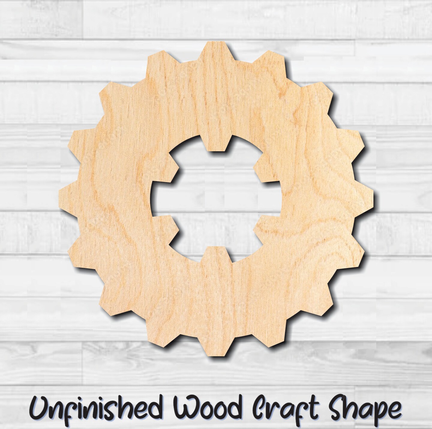 Gear 19 Cog Sprocket Unfinished Wood Shape Blank Laser Engraved Cut Out ...