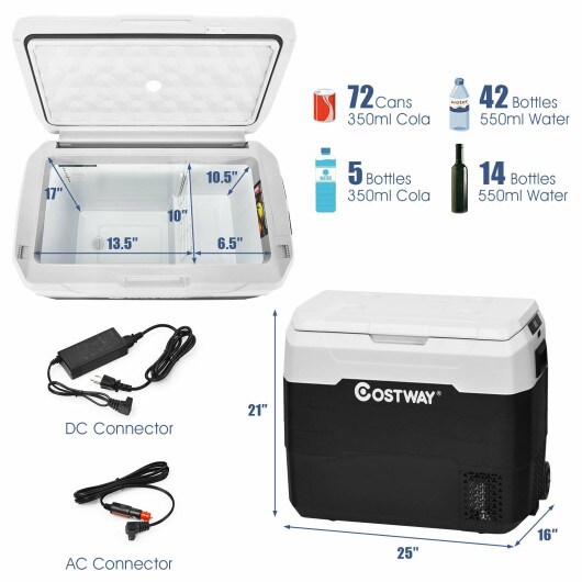 53 QT Portable Dual-Zone Car Refrigerator