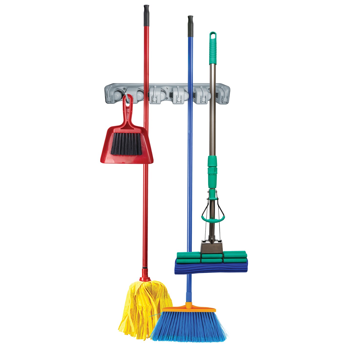 Sorbus Wall Mounted Broom and Mop Storage Organizer - Holds up to 11 Different Type of Tools