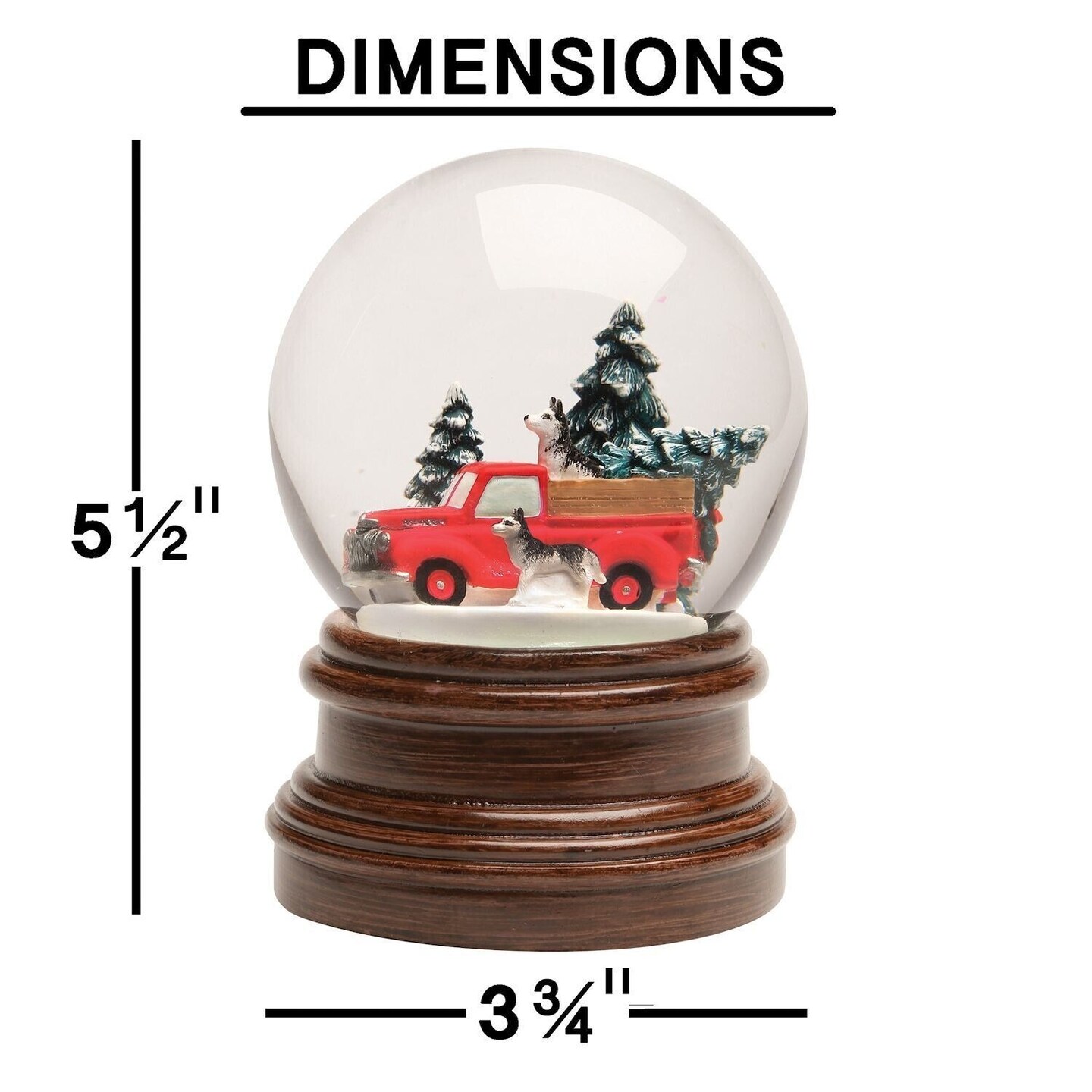 Musical Red Truck Christmas Snow Globe