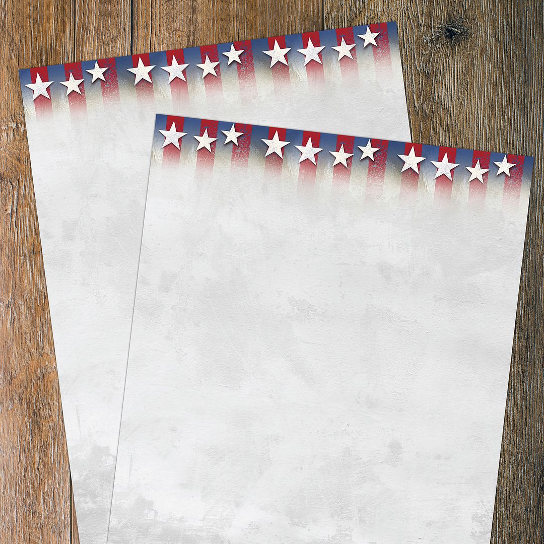 Great Papers! Stars of Honor Patriotic Stationery Letterhead, Invitations and Announcements, Printer Friendly, 8.5&#x22;x11&#x22;, 80 Pack