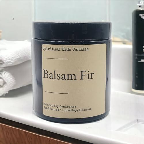 Balsam Fir Soy Candle 4oz Hand Poured with All Natural Soy Wax and Fragrant/ Essential Oils! | Woodsy Candle | Birthday Gift | Christmas Gift