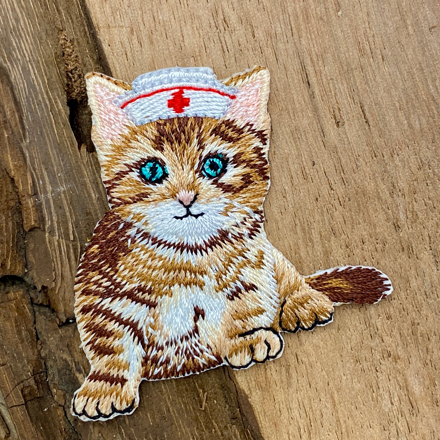 Nurse Kitty Cat, Medical, Embroidered, Iron-on Patch