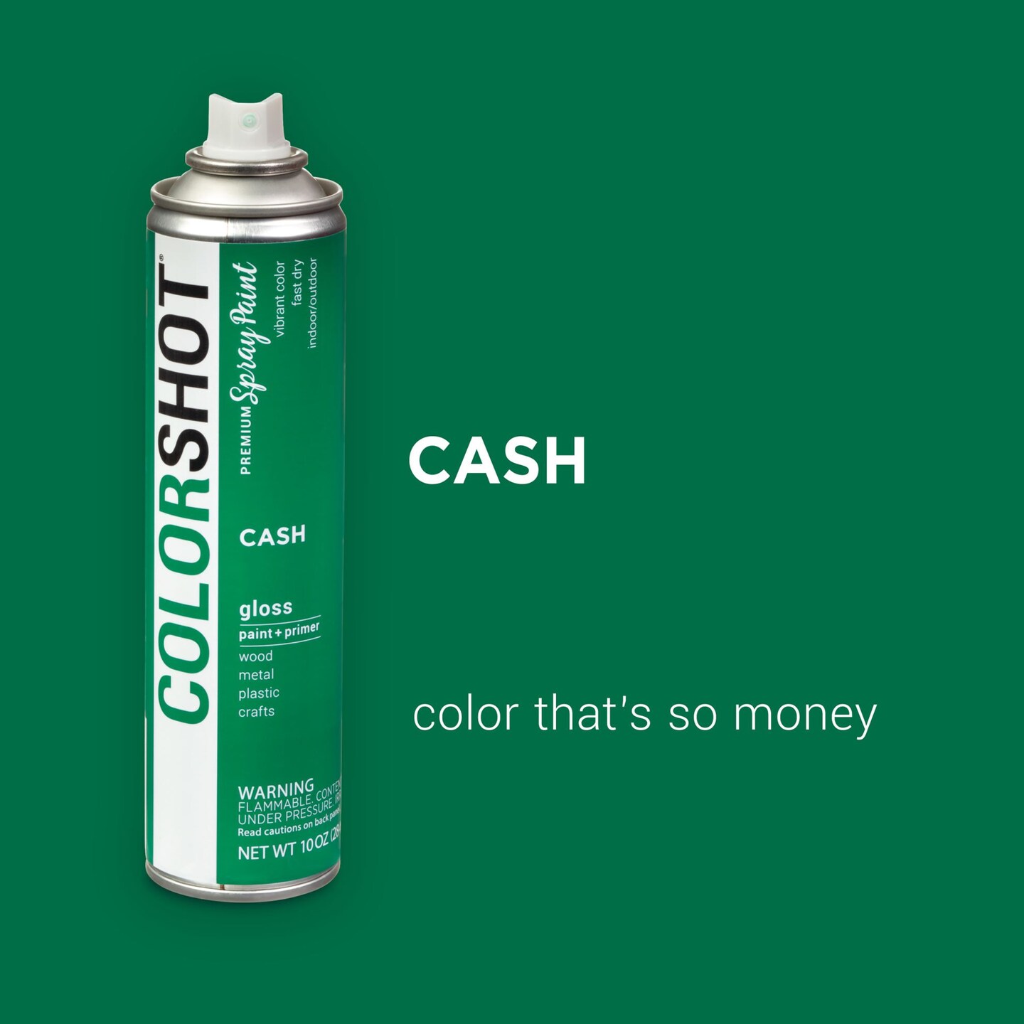 COLORSHOT Gloss Spray Paint Cash (Green) 10 oz. 4 Pack