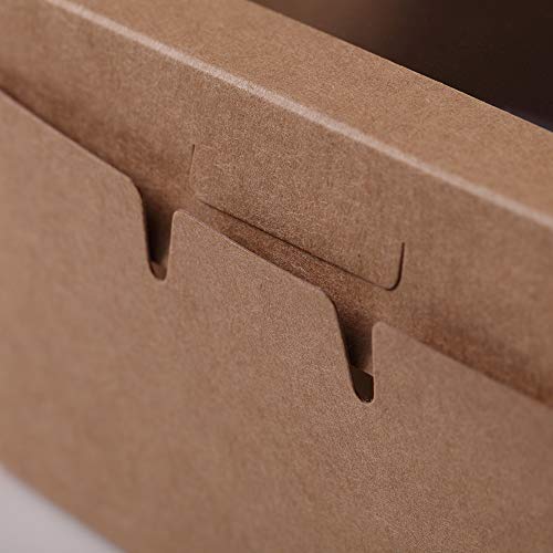 25-Pack Kraft Paper Bakery Boxes - Single Pastry Box 4-Inch, Packaging with Clear Display Window, Donut, Mini Cake, Pie Slice, Dessert Disposable Take-Out Container, Brown, 4 x 2.3 x 4 Inches
