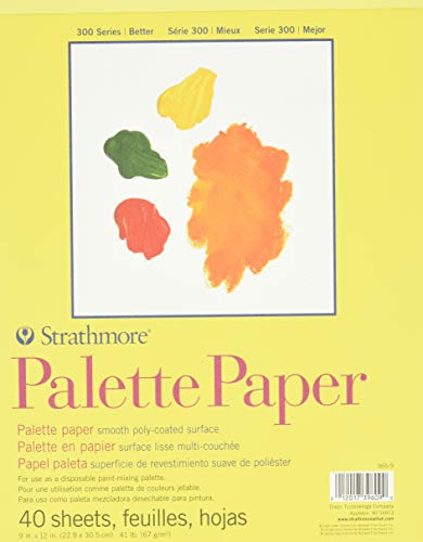 Strathmore 300 Series Palette Paper Pad, Tape Bound, 9x12 inches, 40 Sheets (41lb/67g) - Artist Paper for Adults and Students