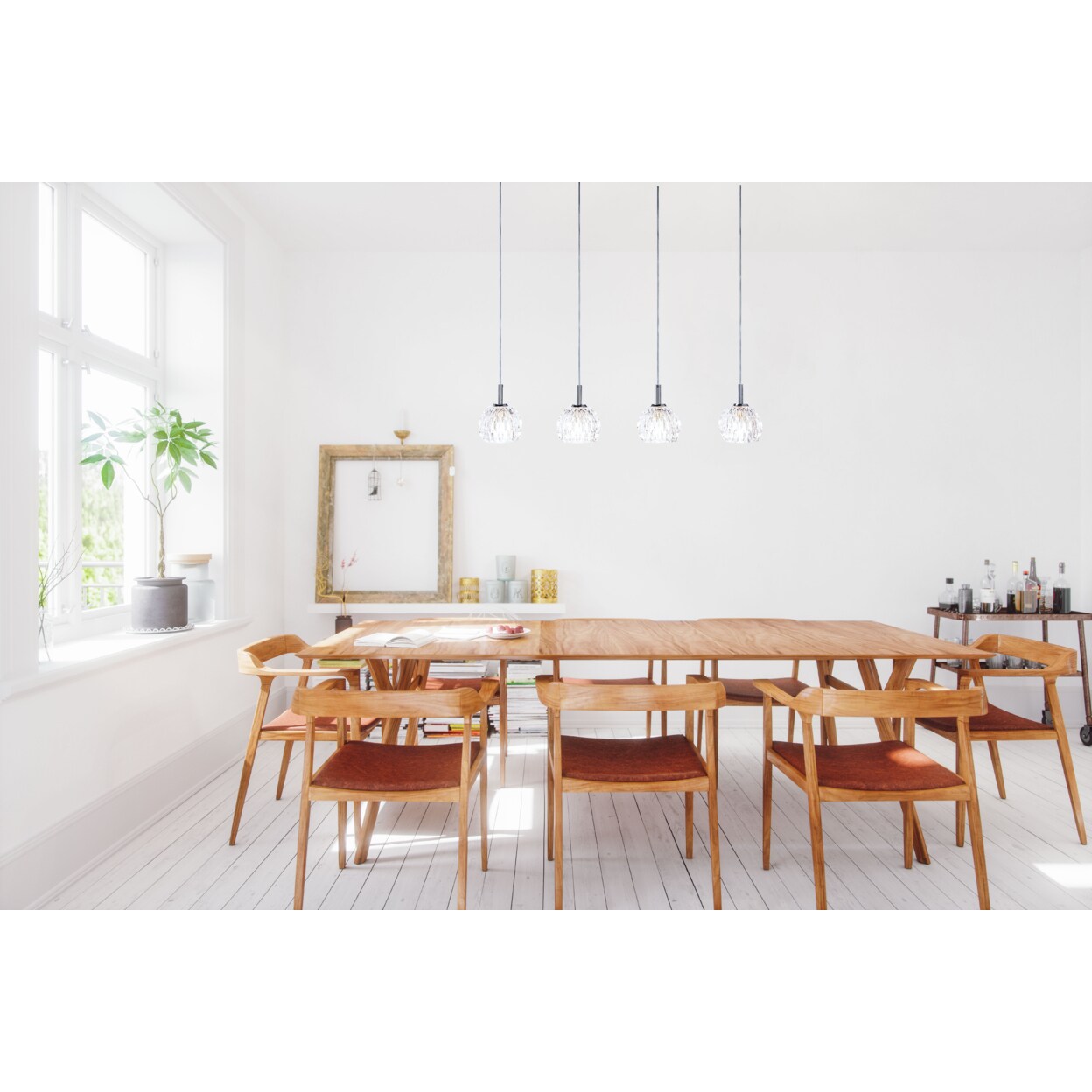 Safavieh   Lanson 4 Light 30.5 Inch Pendant  Chrome