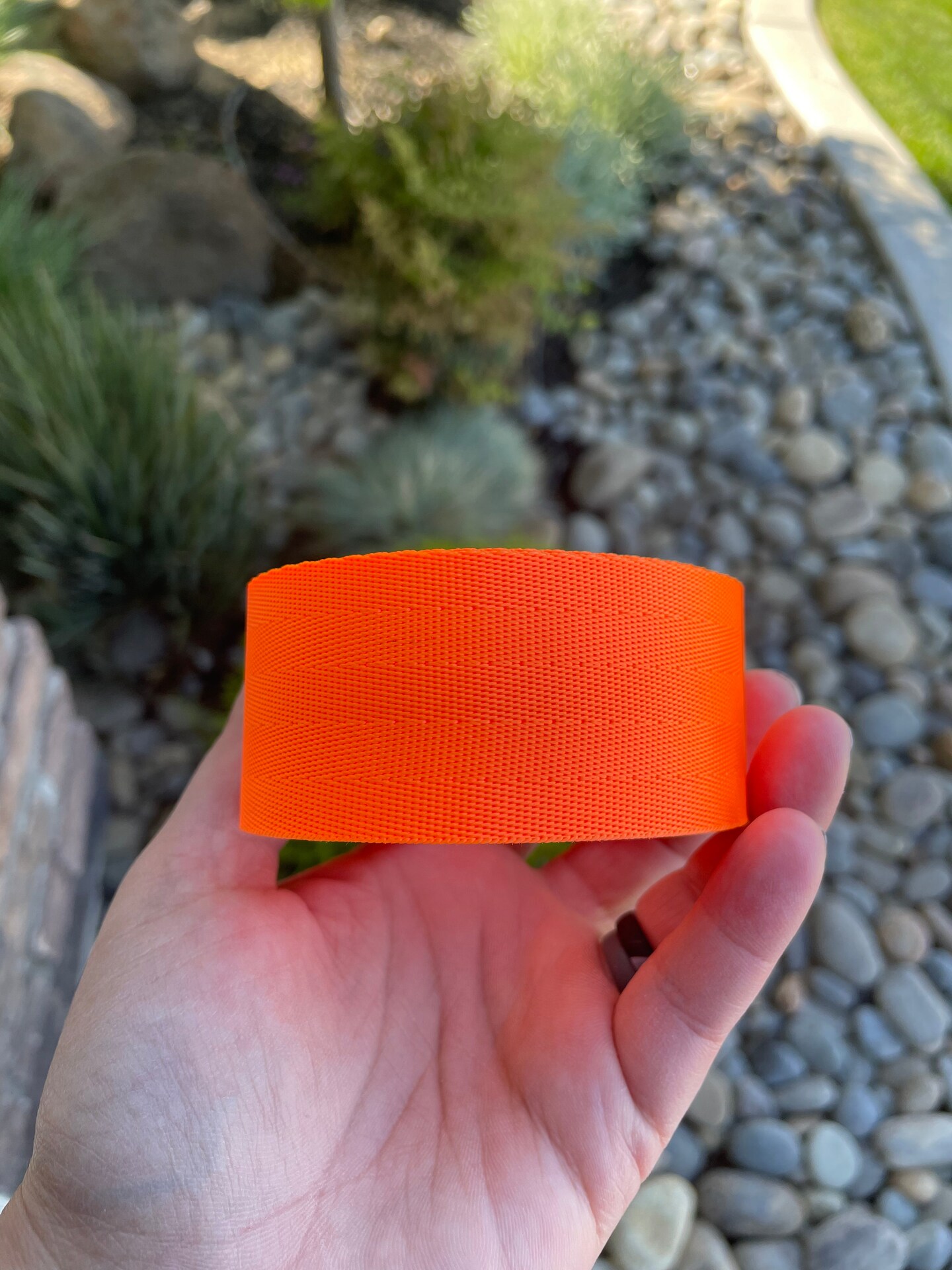 Neon orange 1.5&#x201D; Seatbelt Webbing (by the yard)