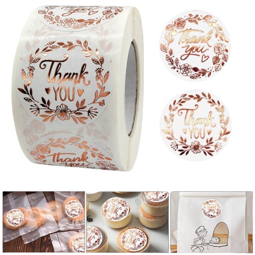 Kitcheniva 500 Pcs Thank You Stickers 1&#x22; to 1.5&#x22; DIY Labels