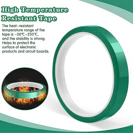 5 rolls Heat resistant tapes sublimation Press Transfer Thermal Tape 10mmx30m SUBLITAPE GREEN