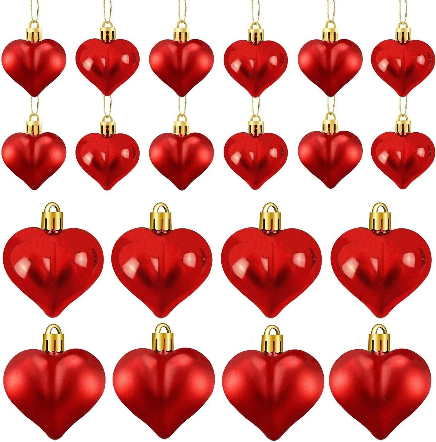 24-Piece Christmas Heart Ornaments Set