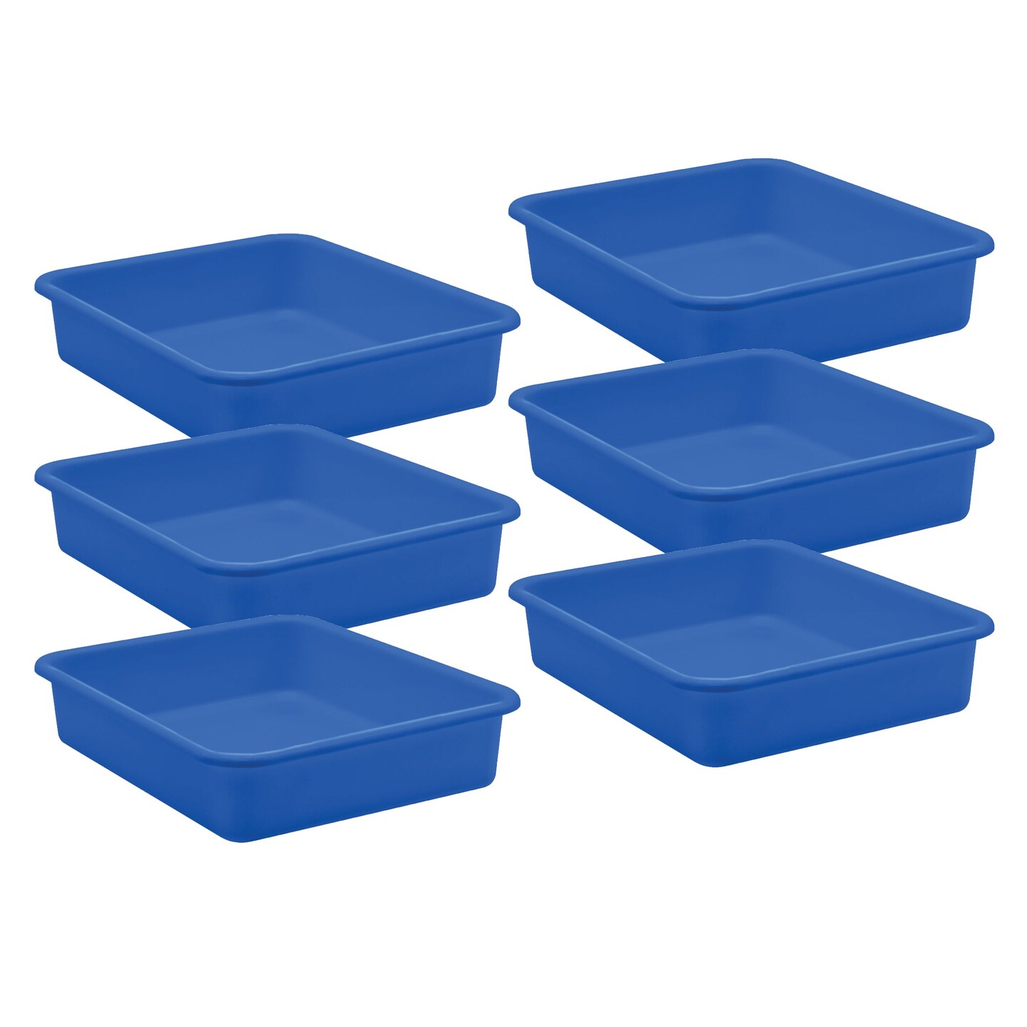 Blue Large Plastic Letter Tray 6 Pack
