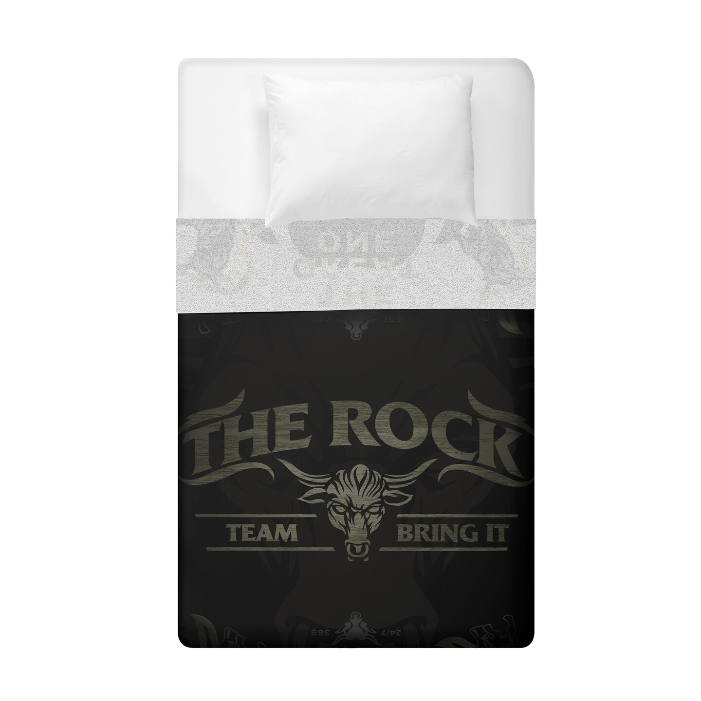 Sleep Squad WWE The Rock 60&#x201D; x 80&#x201D; Raschel Plush Blanket
