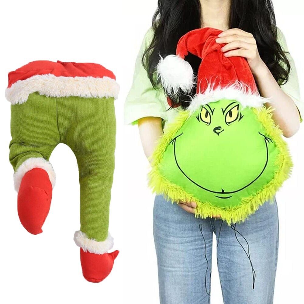 Kitcheniva Grinch Christmas Head Plush Doll Ornament 2 Pcs
