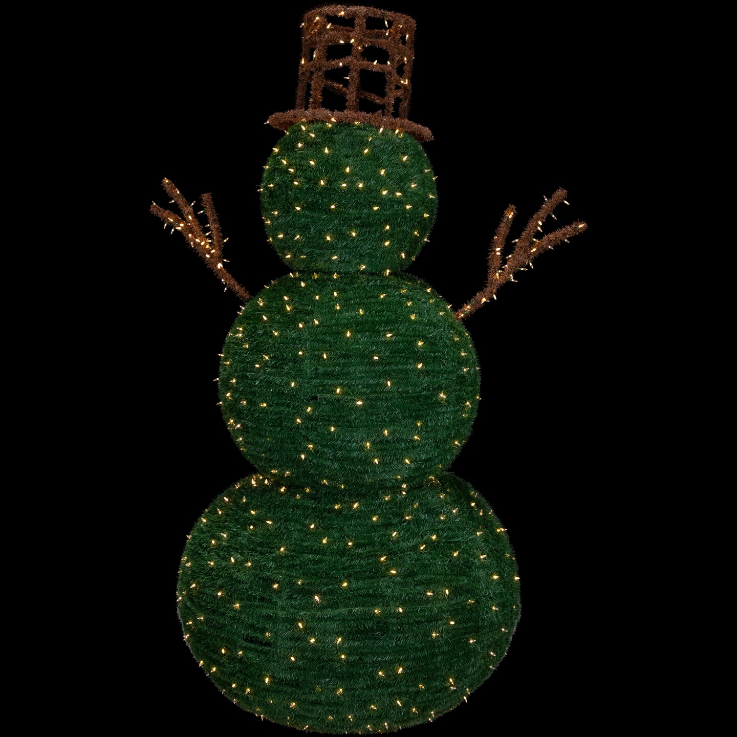 Northlight Lighted Commercial Topiary Snowman Outdoor Christmas Decoration - 6.5&#x27; - Warm White LED Lights