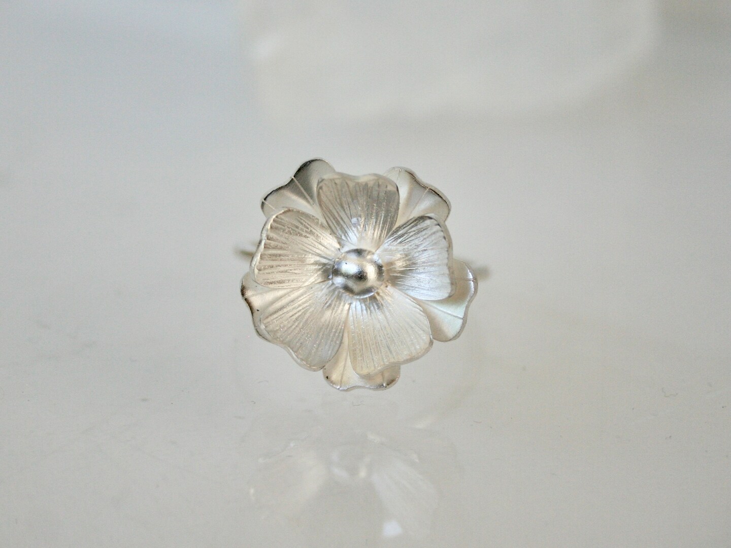 Sterling Silver newest Rustic Flower Ring Size 7 Handmade