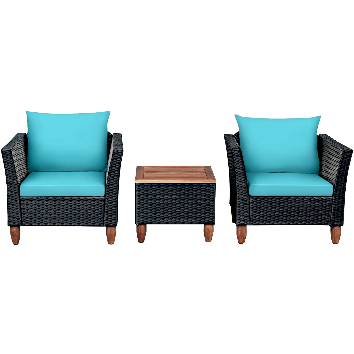 3 Pieces Outdoor Patio Rattan Furniture Set