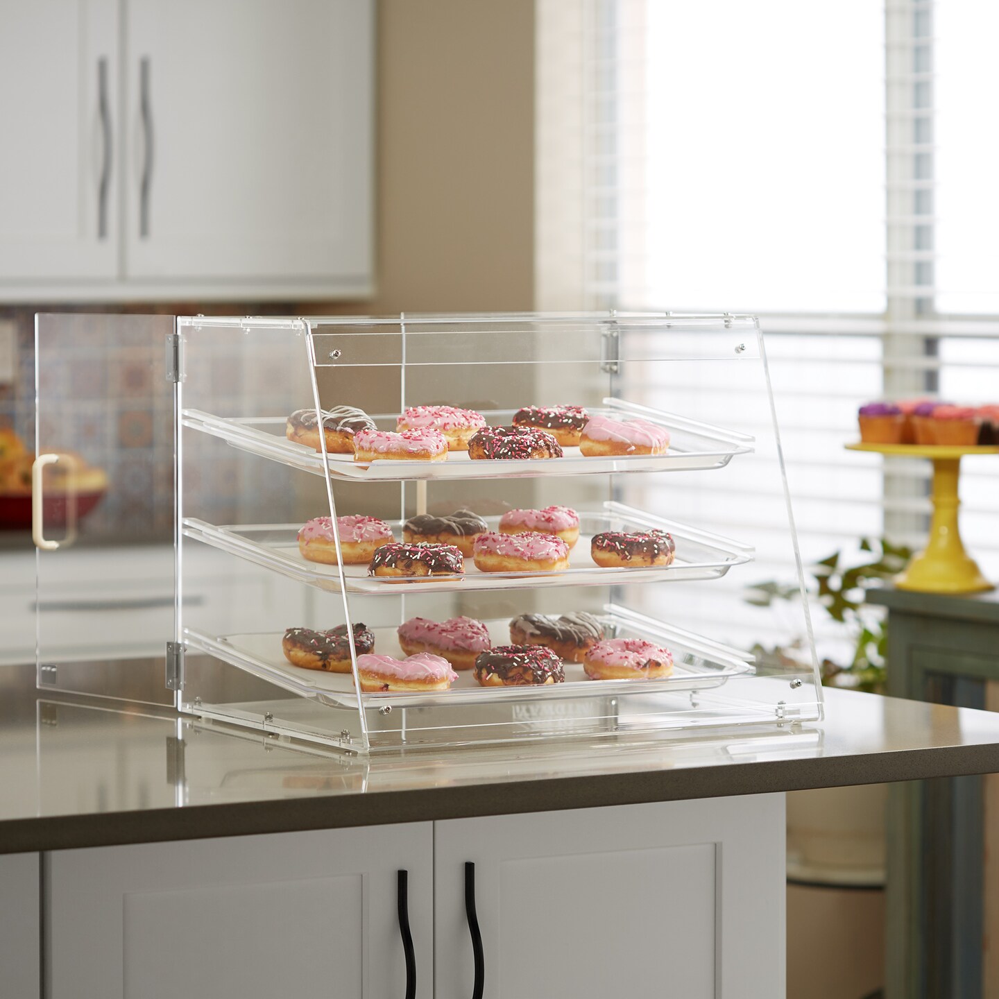 Olde Midway Pastry Display Cases, Commercial Acrylic Countertop Bakery Display Cabinets with Removable Trays