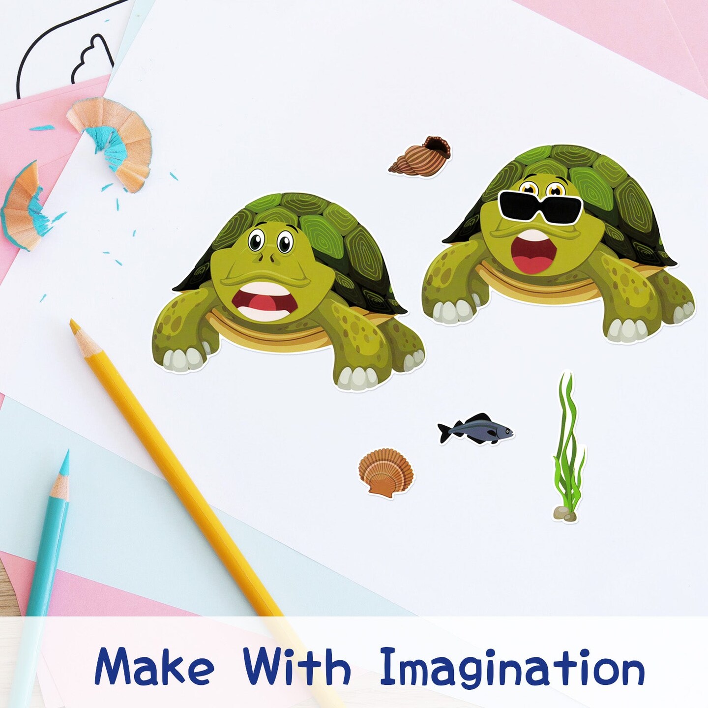 Wrapables Make Your Own Sticker Sheets, DIY Make A Face Animal, Food, Party Favor Stickers (24 Sheets) Dinosaurs
