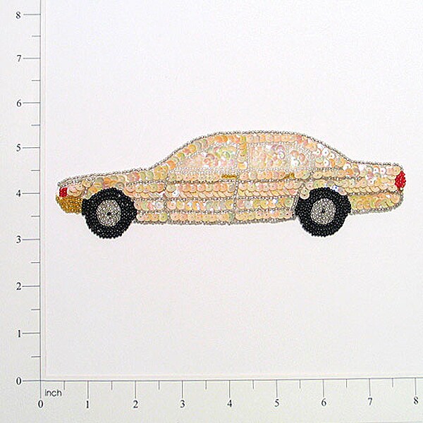 Automobile Sequin Applique/Patch 7 1/2&#x22; x 2 1/4&#x22;
