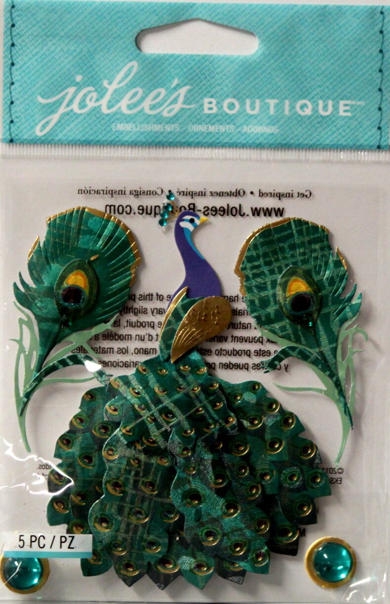 Jolee&#x27;s Boutique Peacock Dimensional Stickers