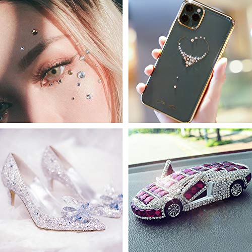 OUTUXED 1725pcs Rhinestones Stickers Self Adhesive Face Gems Jewels Stickers, Stick on Rhinestones for Hair, Makeup, Craft, Nail, Clothes, Shoes, Assorted Size