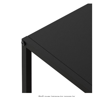 Sturdy Durable Bedside Table Easy to Clean Black Metal Nightstand - 2 Shelf Multipurpose End Table Function Compliant As a nightstand, end table, or side table (in black).