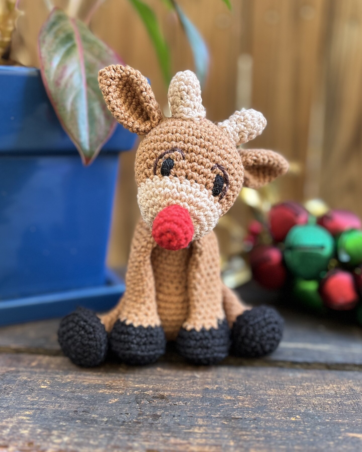 Handmade Crochet Rudolph the RedNosed Reindeer MakerPlace by Michaels