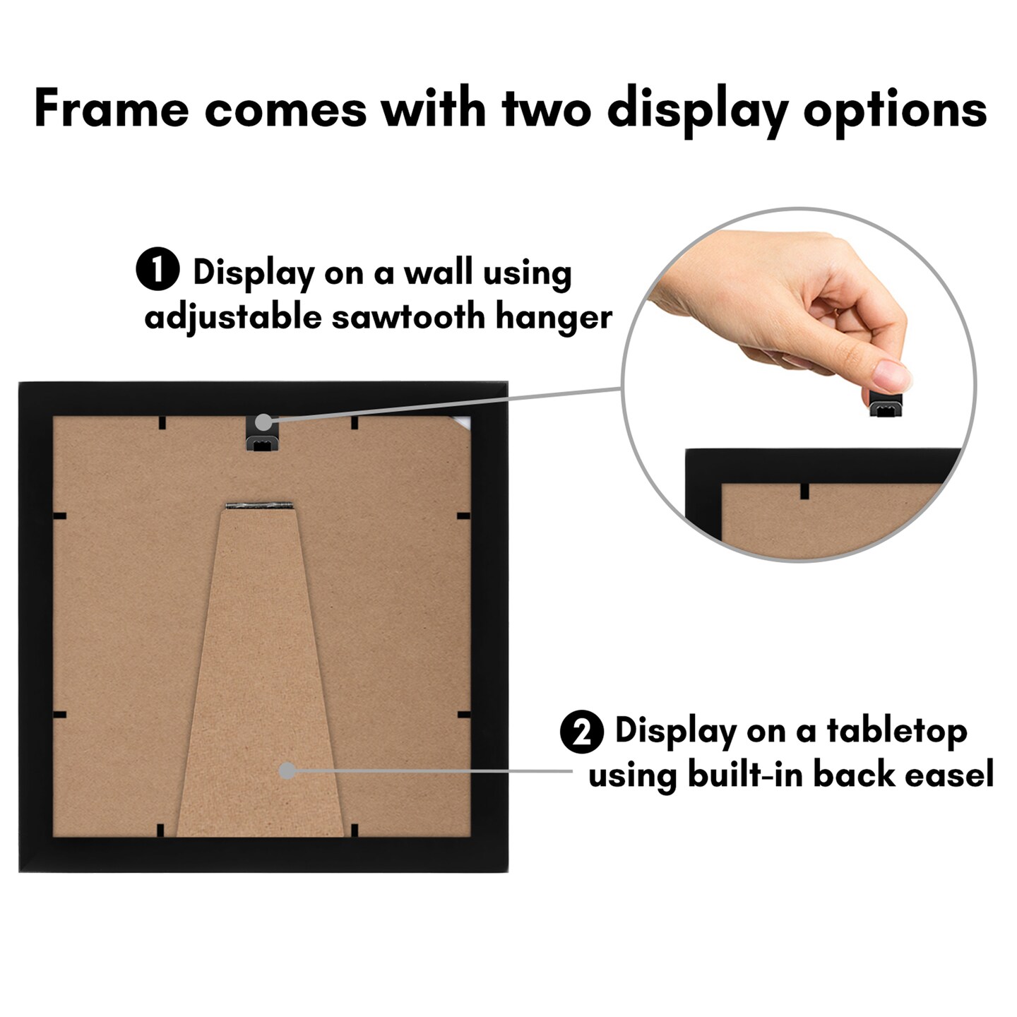 Americanflat Picture Frame with Mat - Photo Frame for Wall Display - Shatter Resistant Glass - Adjustable Hanging Hardware - Includes Easel