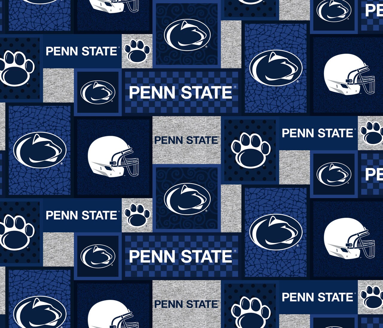 Sykel Enterprises-Penn State Fleece Fabric-Penn State University College Patch Fleece Blanket Fabric-Sold by the yard