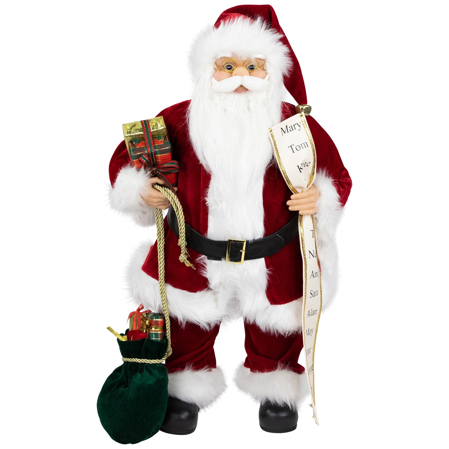 Northlight Standing Santa Claus with List Christmas Figure - 24&#x22;