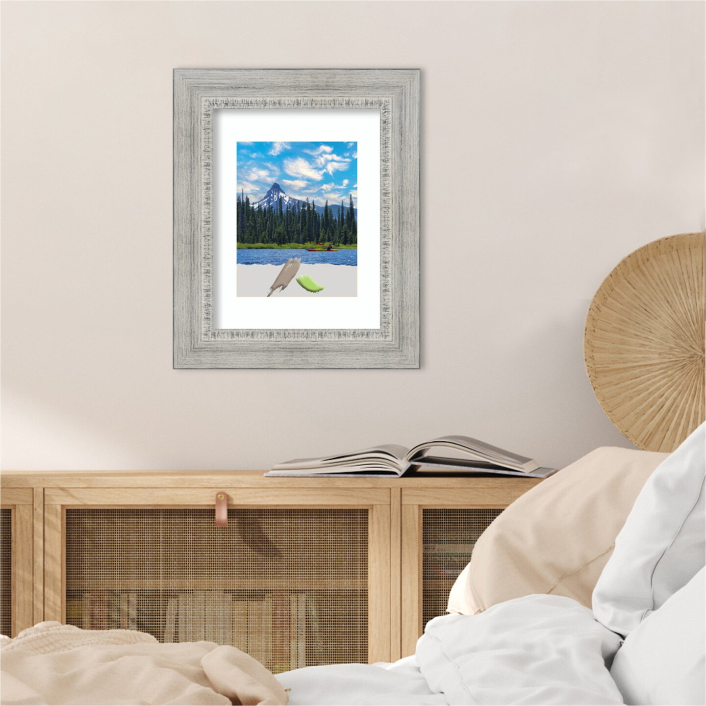 Rustic White Wash Wood Picture Frame