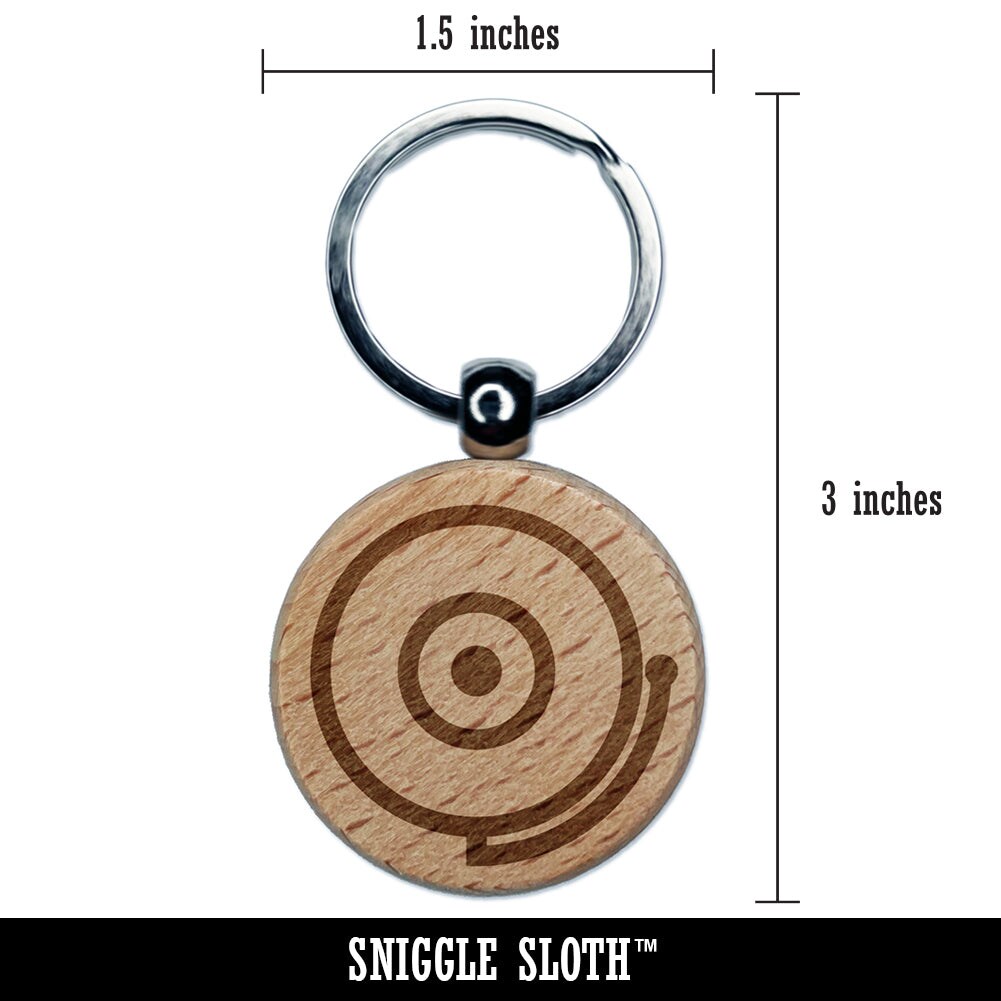 Fire Alarm Fireman Firefighter Engraved Wood Round Keychain Tag Charm