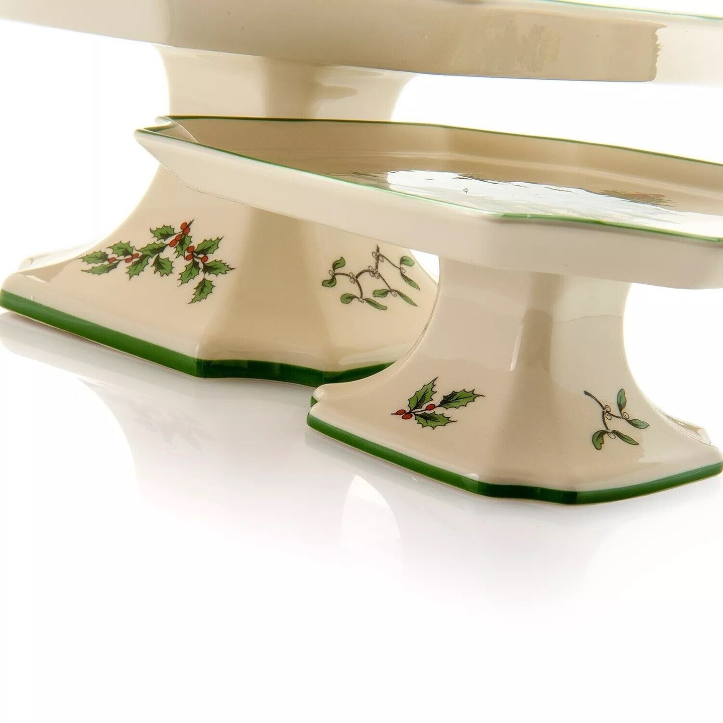 Christmas Tree Fine Porcelain Square Cake Plate