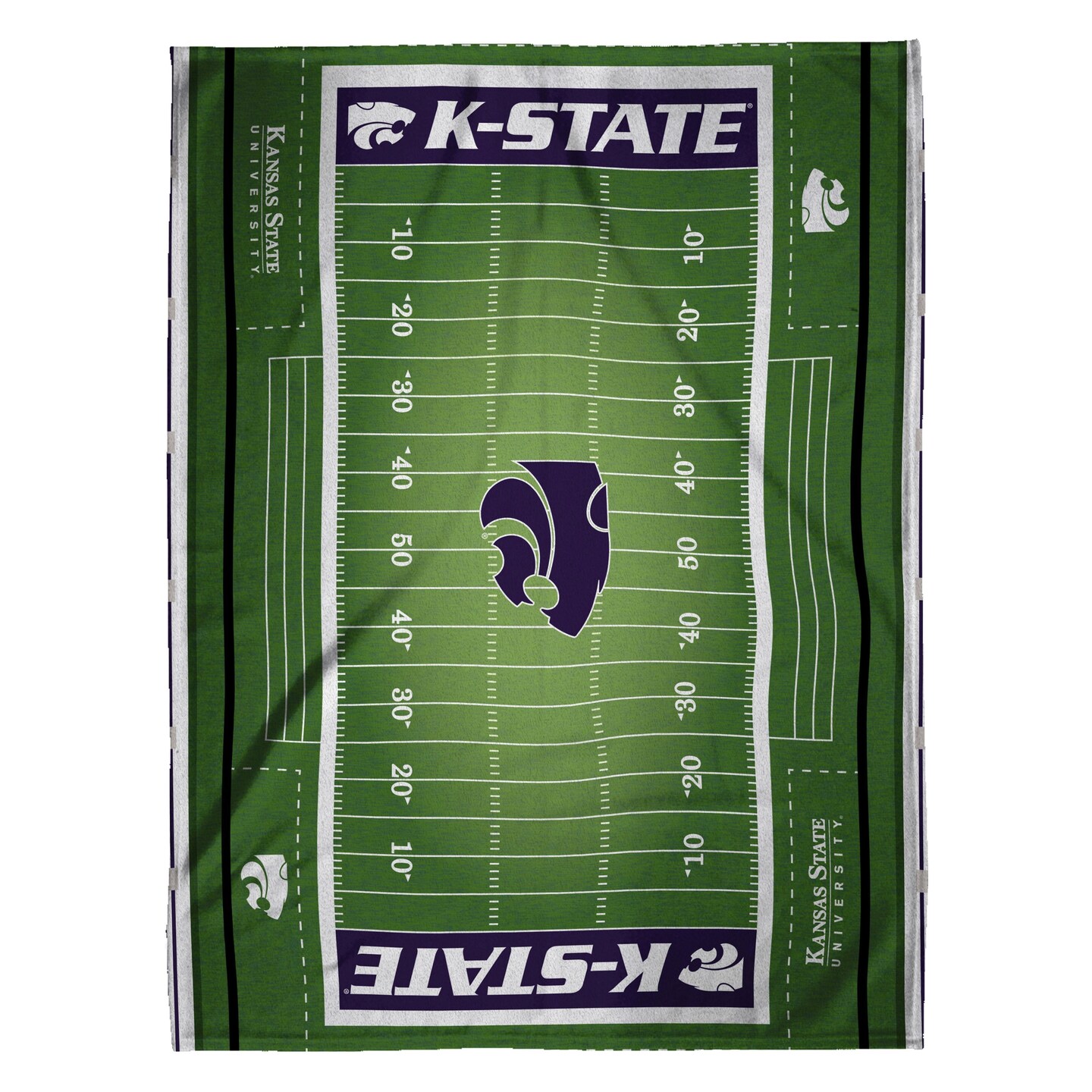 Sleep Squad Kansas State Wildcats Football Field 60&#x201D; x 80&#x201D; Raschel Plush Blanket