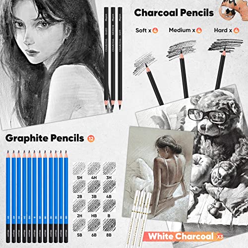 iBayam 78-Pack Drawing Set Sketching Kit Pro Art Supplies with 75 Sheets  3-Color Sketch Pad Coloring Book Colored Graphite Charcoal Watercolor  Metallic Pencils for Artists Adults Kids Beginners