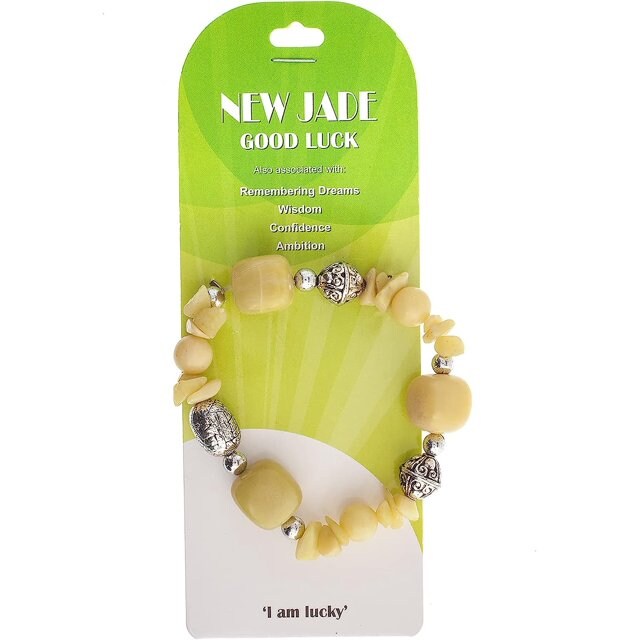 Earth&#x27;s Jewels Semi-Precious New Jade Natural Green Bracelet #94