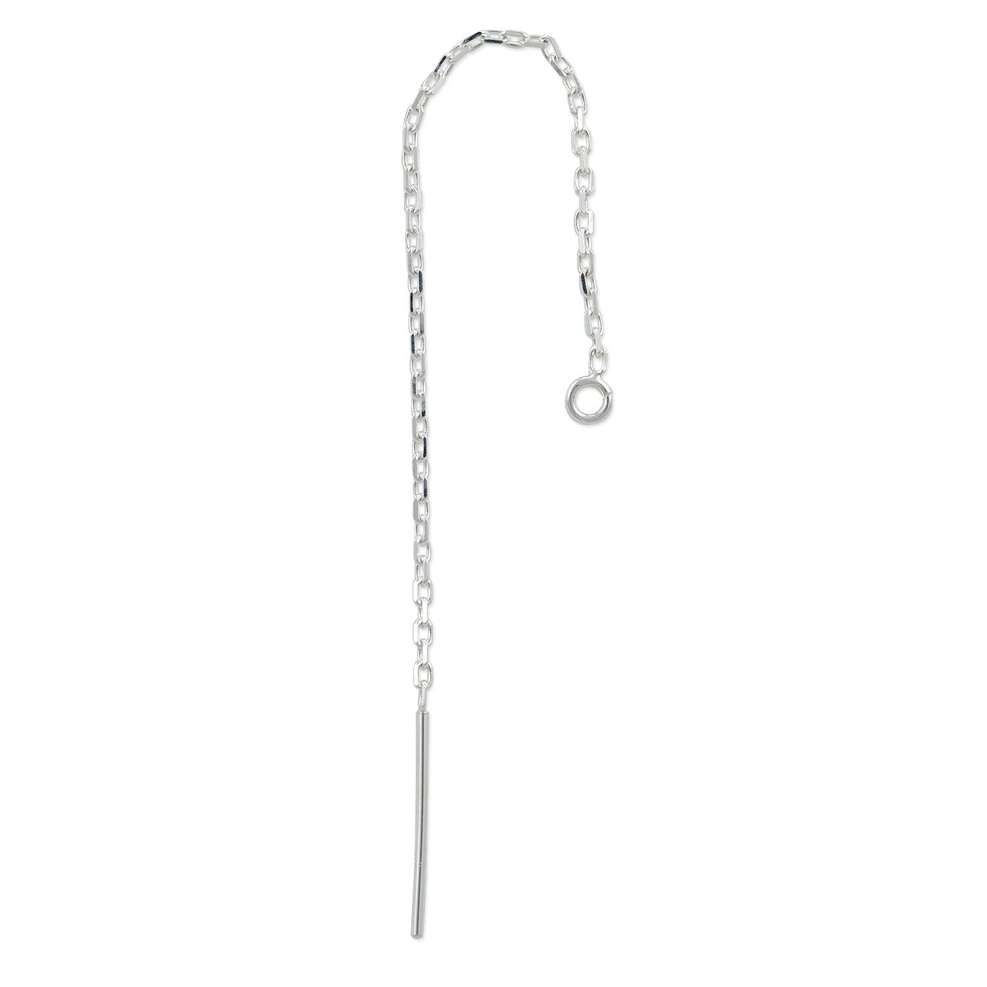 JewelrySupplySterling Silver Cable Chain Earring Threaders with Open Jump Ring (1 Pair of Sterling Silver Earrings)